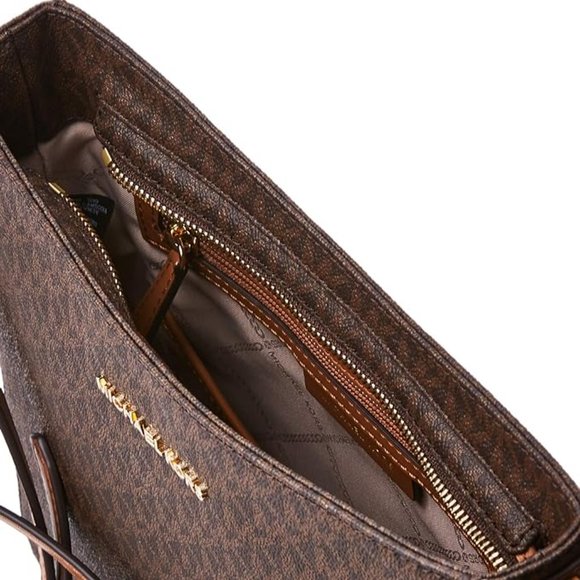 Michael Kors Jet Set Travel Large Logo Brown Messenger Bag NWT GREAT PRICE!!!!! - Picture 5 of 10